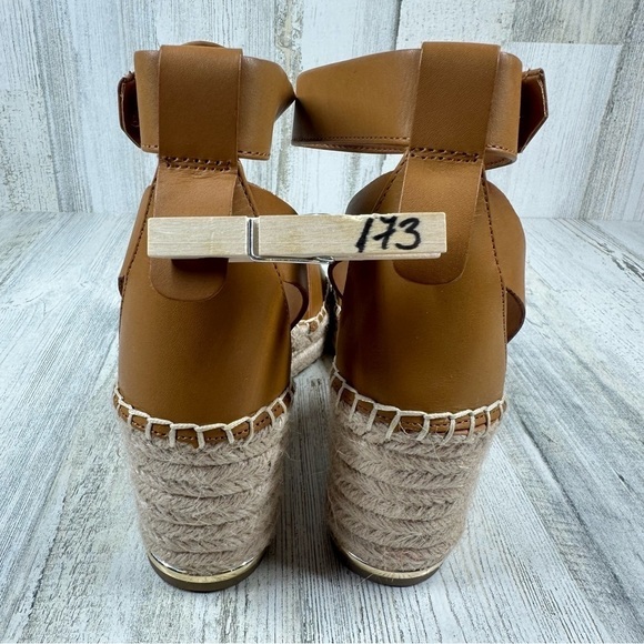 New Franco Sarto Callia Tan Leather Ankle Strap Wedge Sandal #173 - Picture 8 of 8
